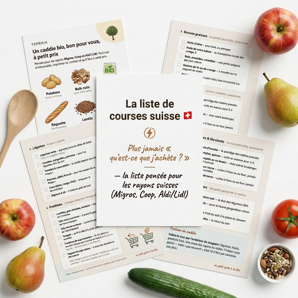 La liste de courses suisse - énergie & bio à petit prix